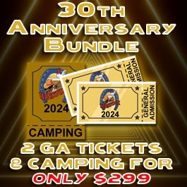 Campground G Row K2 Site 8183C AND 2 GENERAL ADMISSION TICKETS